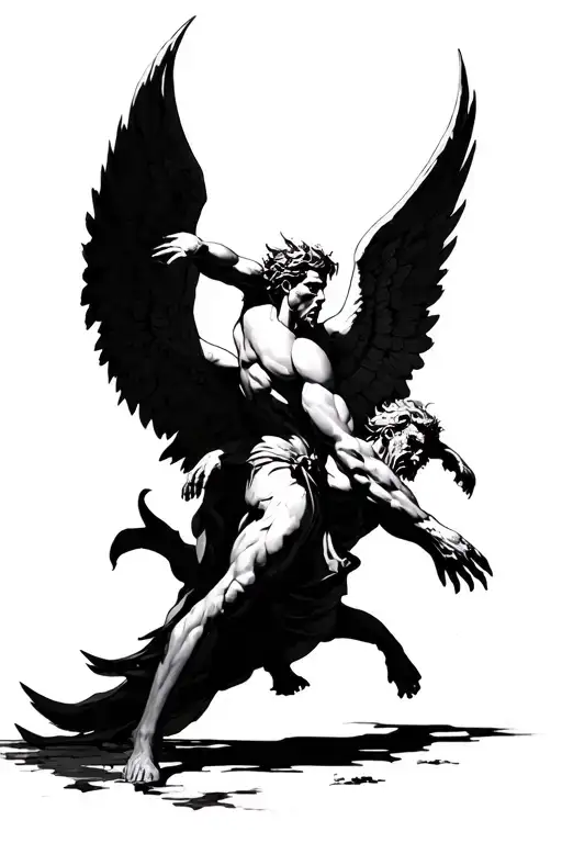 Archangel Defeating A Demon