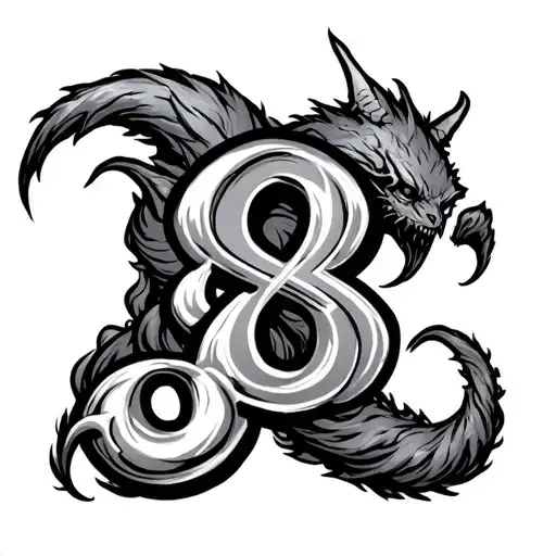 Number 8 With Devil Tail And A Trench