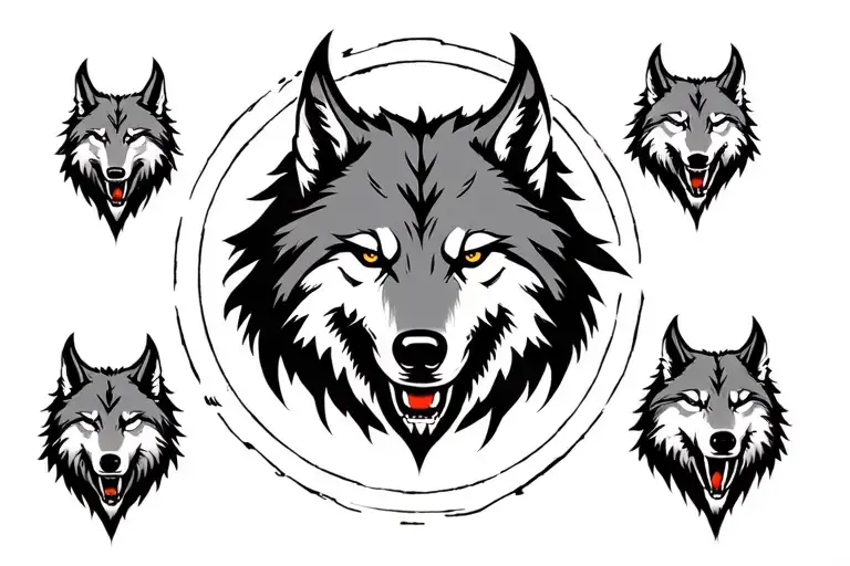 Viking Style Circle With 3 Wolf Heads From Triskel