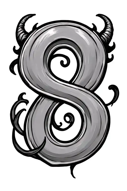 Number 8 With Devil Tail And A Trench