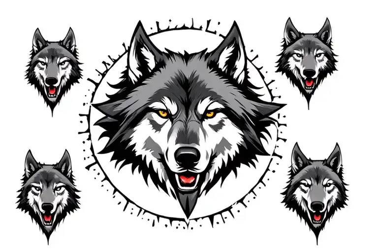 Viking Style Circle With 3 Wolf Heads From Triskel