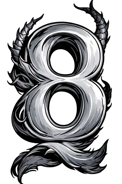 Number 8 With Devil Tail And A Trench