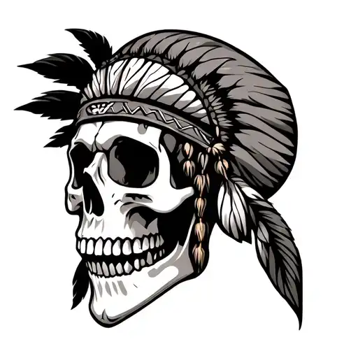 Native Skull Wearing