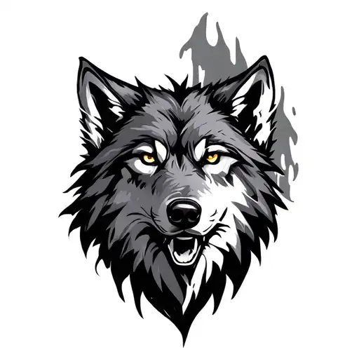 Stark Wolf Head