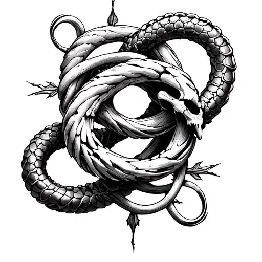 Ouroboros Skeleton Eternity Loop Made