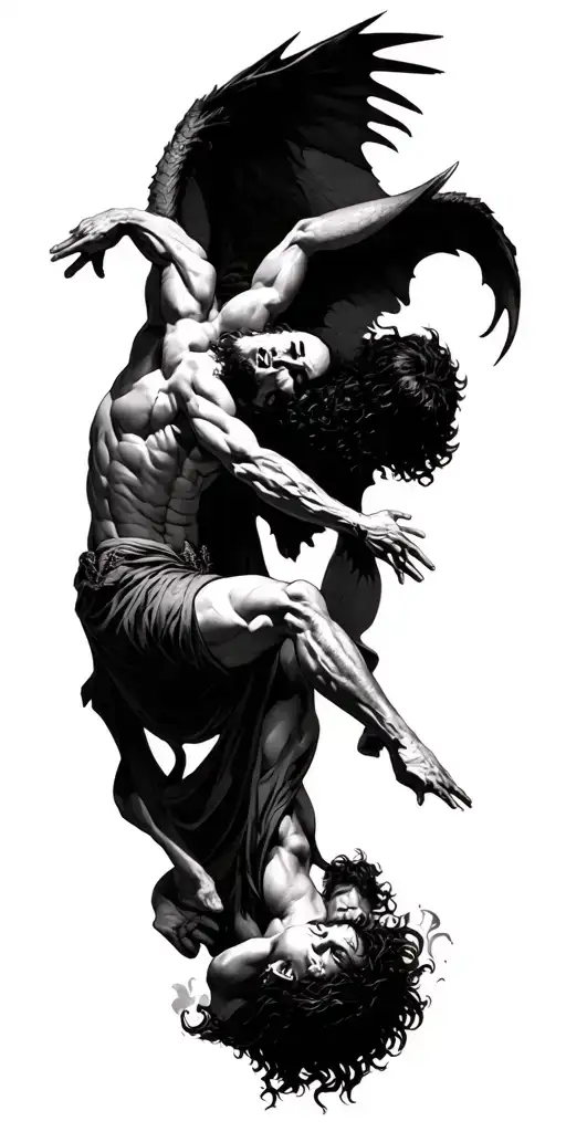 Michael Killing Lucifer Falling