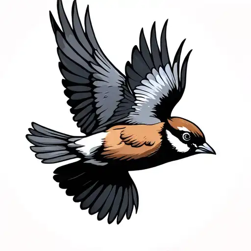 Sparrow Flying
