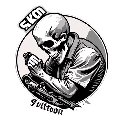 Skelton Mechanic Working