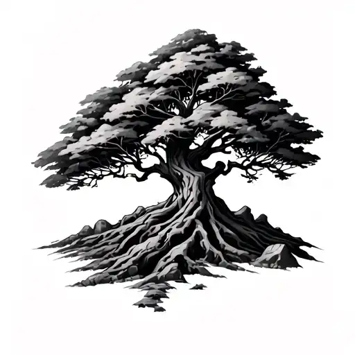 Cerezoencima Tree Of A Volcanic Stone On The Forearm