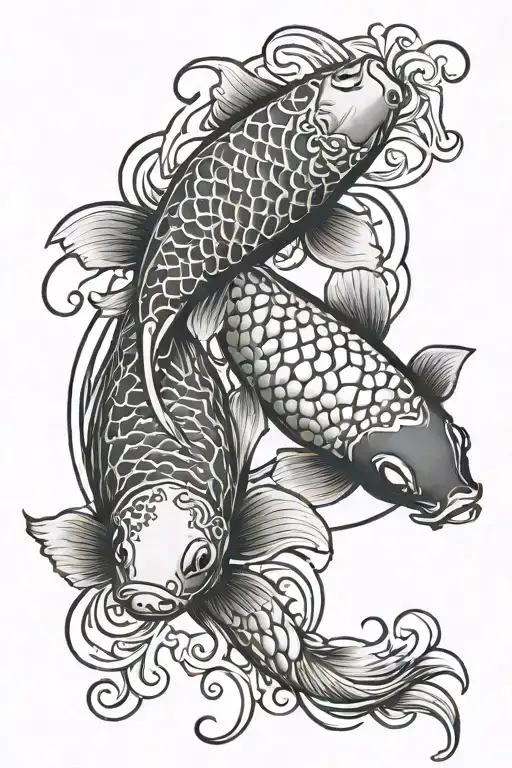 Beautiful Koi Fish Yin Yang