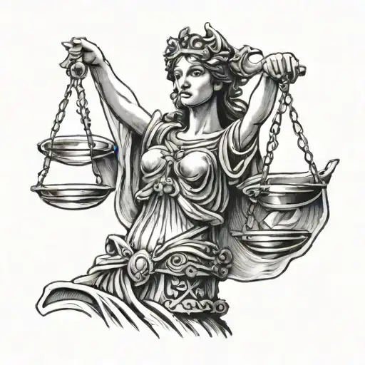 Lady Justice Holding Scales