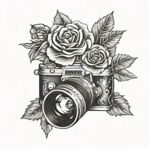 Camera Lens With Flowers