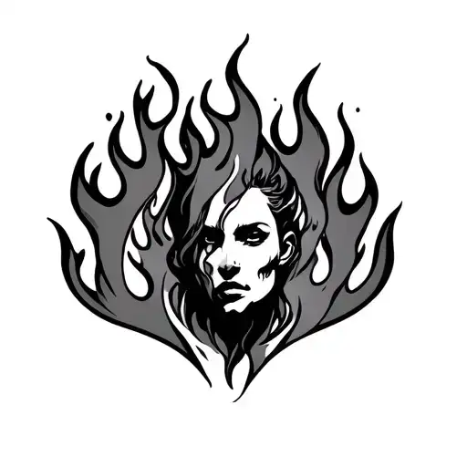 Flames Down Shoulder