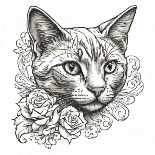 Grey Kitten Tattoo Whole Body