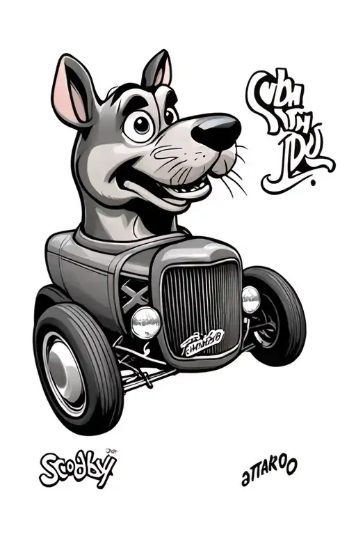 Rat Rod Art Style Scooby Doo