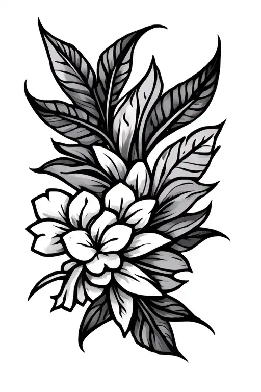 Hawaiian Tribal Forearm Simple Tattoo Design