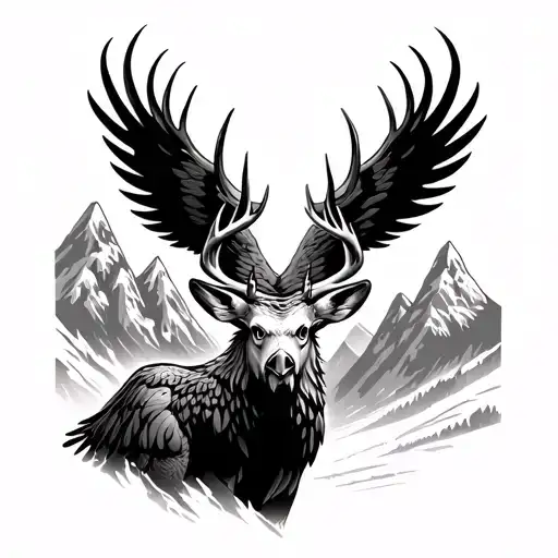 Mountains 2 Eagles Deer Anylera