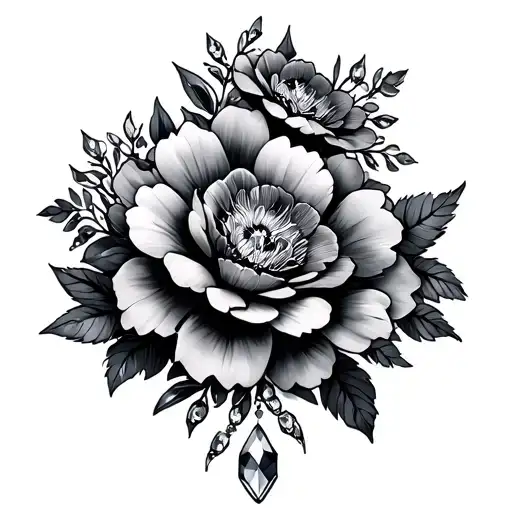 Flowers And Gems Chest Piece