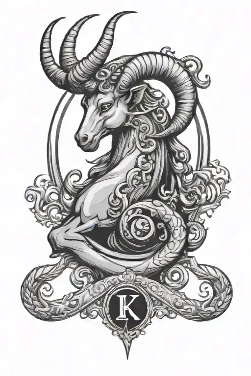 Capricorn Zodiac Sign With Kc Embedded Secretly