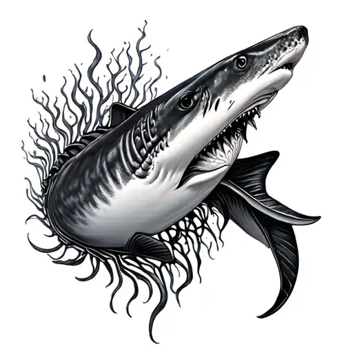 Whale Shark And Sea Weed Spine