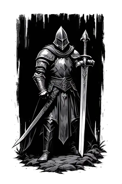 Knight With Sword In Ground