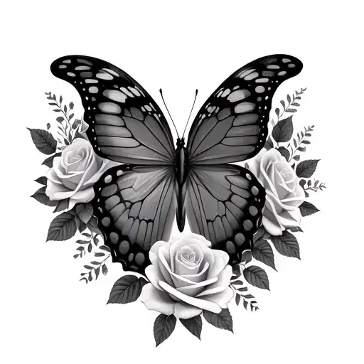 Roses Around Butterfly