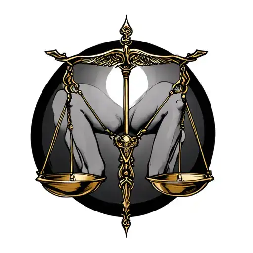 Libra Zodiac Sign Legs Tatto Design