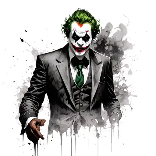 Art The Clown And Joker From Arkham City Black And White Poster