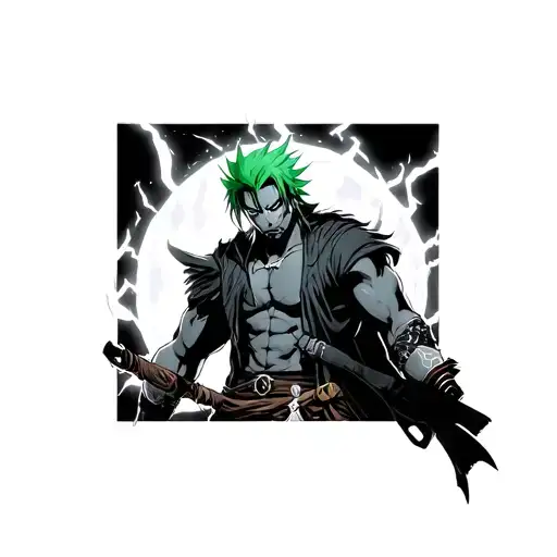 Zoro With Lighting Around