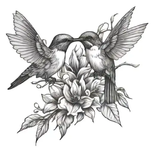 Wrapped Branches With Two Humming Birds