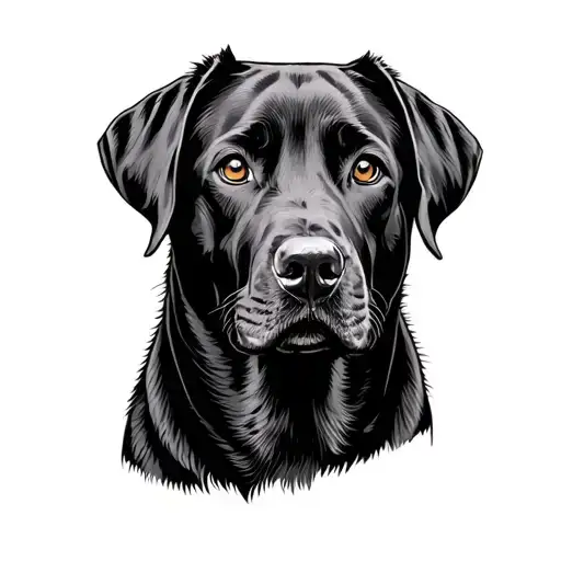 Black Lab Dog Portrait