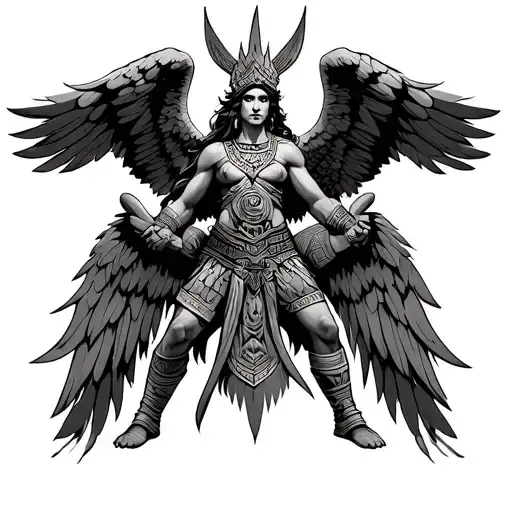 Aztec Angel Fighting Stance