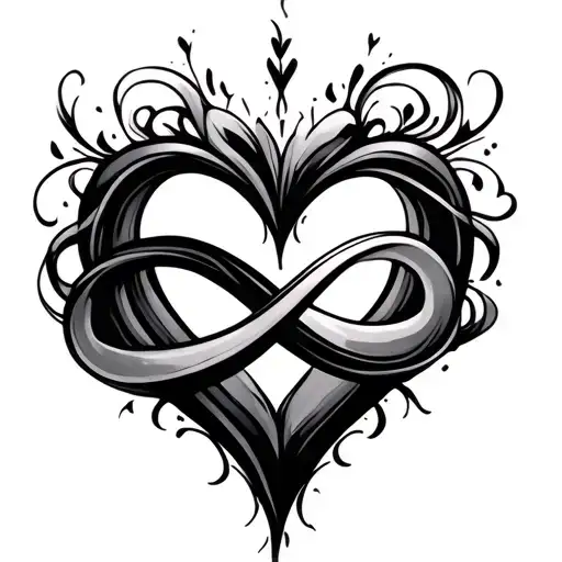 Double Heart With Infinity Symbol Intertwined