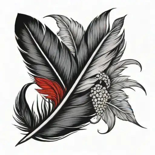 Black And Red Feather
