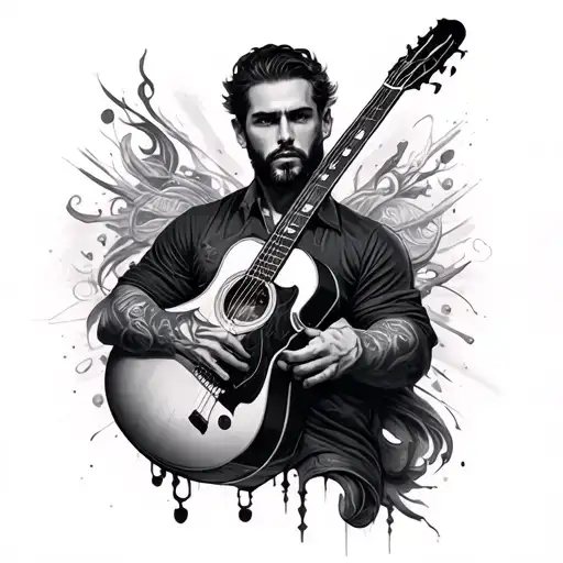 Men's Sleeve Tattoo Music Inspired