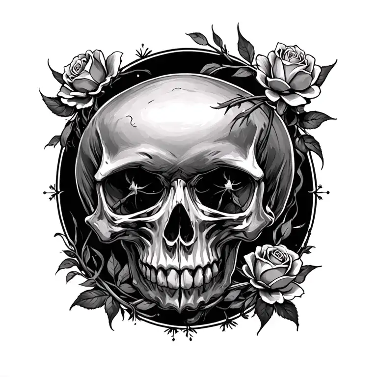 Skull And Love Symbol