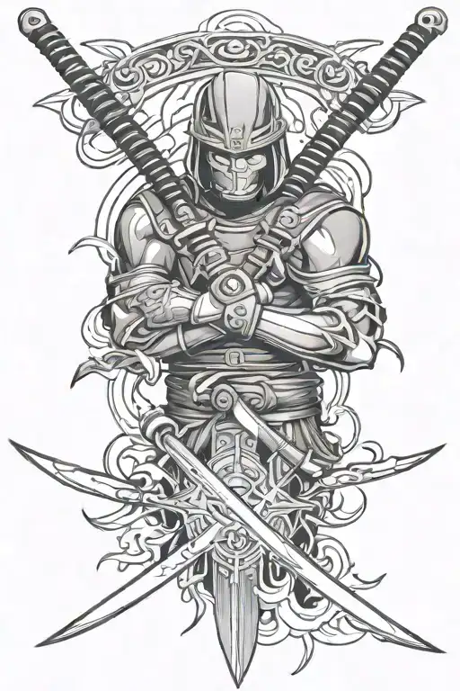 Katana Surrounded By Lightning Bolt