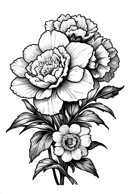Carnations And Daffodil Flowers