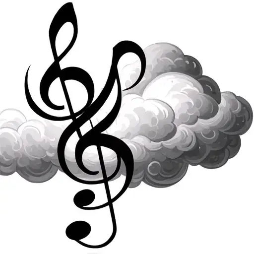 Clouds Floating Musical Notes