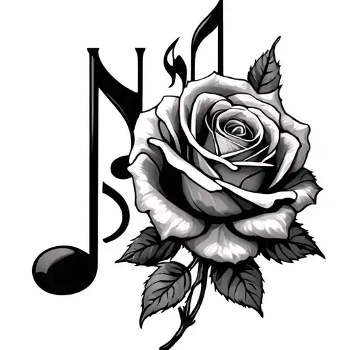 Rose And Music Note