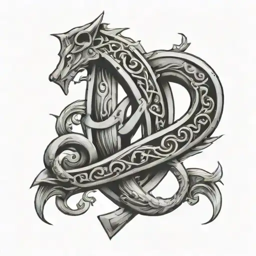 The Letter J And A Horseshoe Intertwined