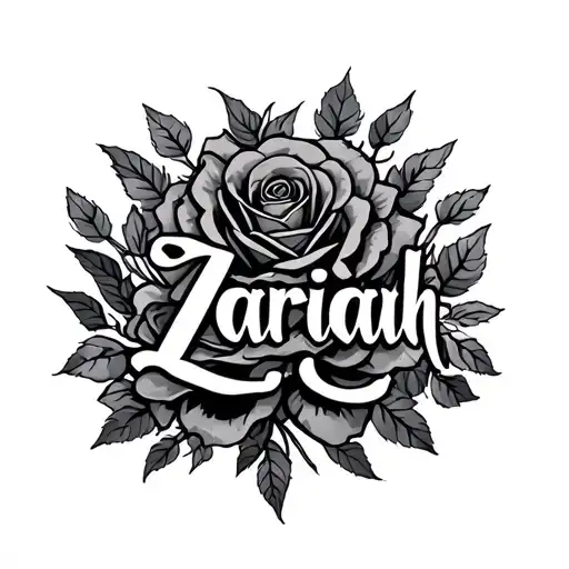 The Name Zariah With Roses Around
