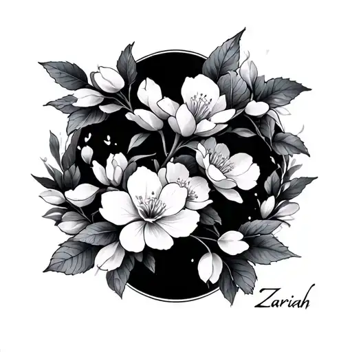 The Name Zariah Cherry Blossoms Around