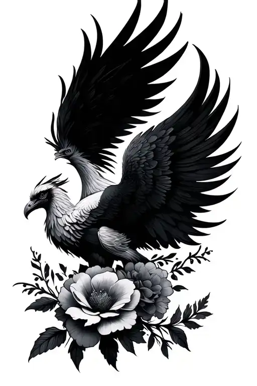 I Want A Feminine Phoenix's Tattoo On The Side Of My Tight Up To My Side Waist Mix With Flower
