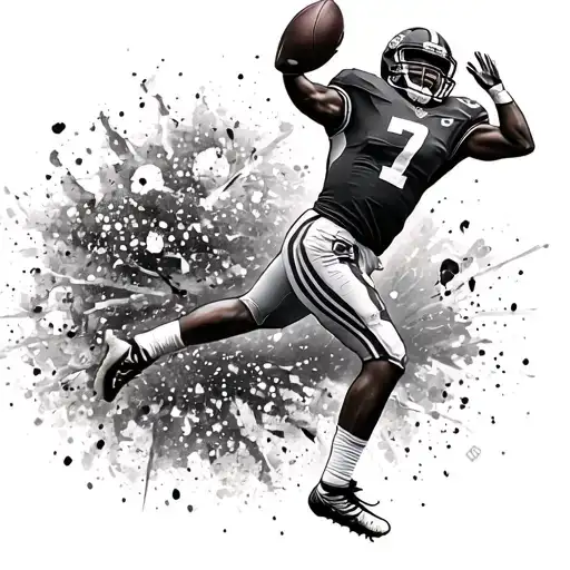 Football Player Catching Air