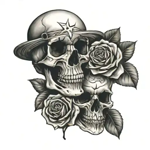 Skull Kissing And Rose