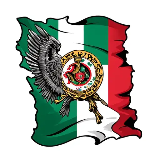 Italian Flag And Aboriginal Flag