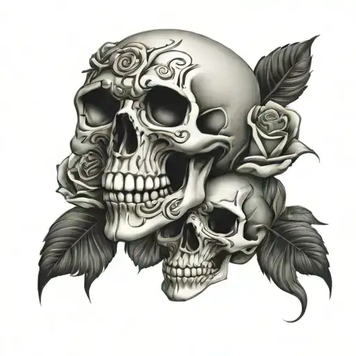Skull Kossing And Roses