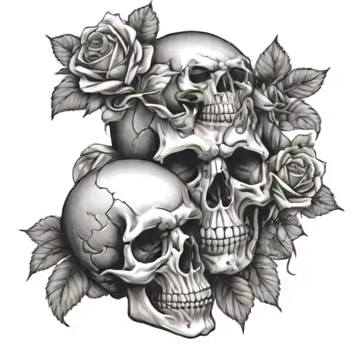 Skull Kissing And Roses