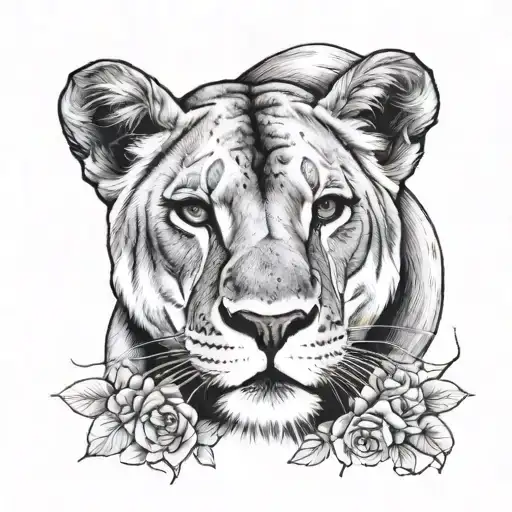 Lioness Symbolizing Strength